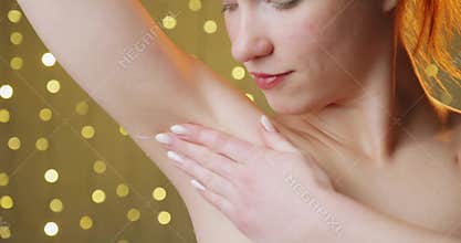 Woman care of armpit