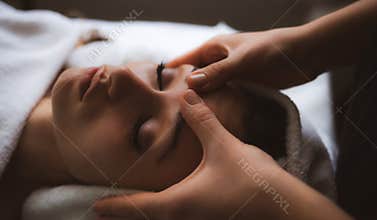 Facial massage at spa