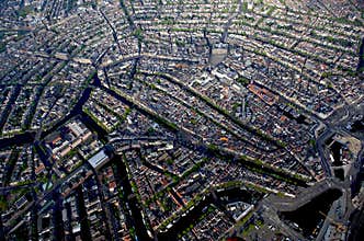 Msterdam, aerial view of the historical city centr