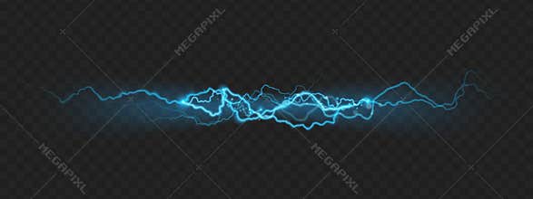 Nature force effect of powerful charge lightning with sparks. EPS 10