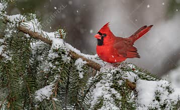 Cardinal in the Snow