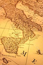 Old Map of Italy and Balkans