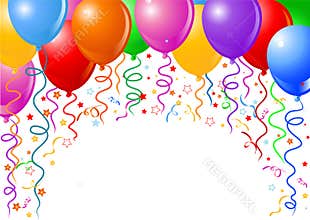 Balloons and confetti