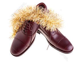 Shoes with tinsel garland