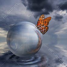 Butterfly on Crystal Ball