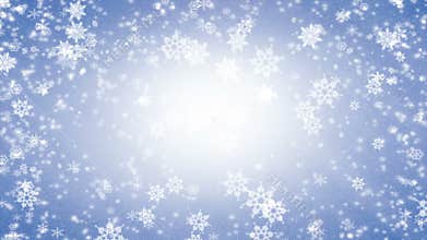 Snowflakes falling, frosty day, winter snow scene with snowfall