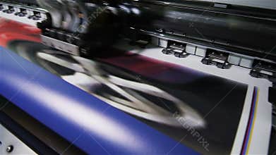 Macro Industrial Printer Prints Presentation Graphics Material