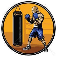 Boxing athlete training in the gym
