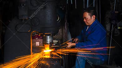 Serious blacksmith