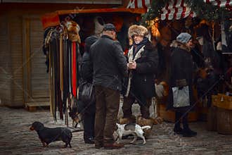 Seller on Riga christmas market