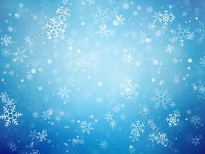 Blue Christmas background with snowflakes