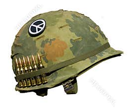 US Vietnam War Helmet - Peace Button