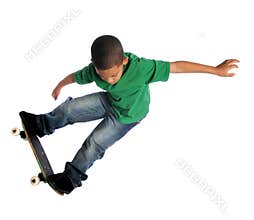 Young Child Skate Boarding