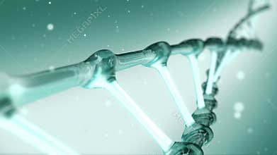 Green DNA spiral rotating