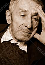 Depressed senior man