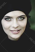 Portrait of a beautiful muslim woman. Young arabian woman in hijab
