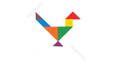 Tangram shaped like different shape of birds