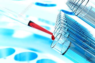 Stem cell research pipette science laboratory test tubes lab glassware, science laboratory research and development concept