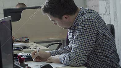 Businessman sign document in the office