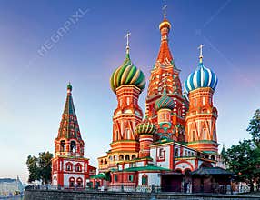 Moscow, Russia - Red square view of St. Basil`s Cathedral