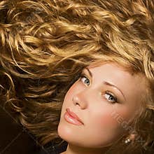 Beauty with shiny golden hair
