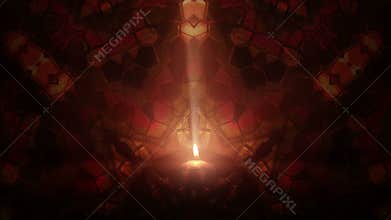 Dark background and burning candle