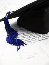 Graduation cap and diploma