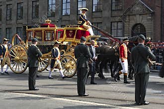 Authentic golden coach of Alexander the King of Netherlands