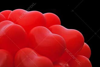 Red heart balloons