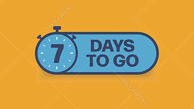 7 days to go. Hurry Up sign. Count down. Motion graphics