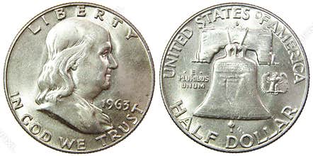 USA Half Dollar 1963 Franklin Liberty Silver coin