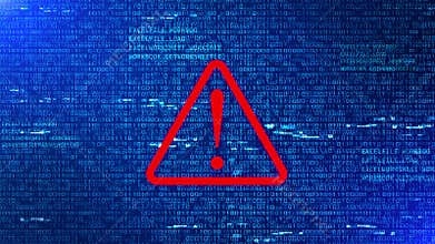 Warning error exclamation mark Failed Systems Computer Cyberpunk Loop Animation.