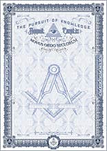Vertical form for creating a Masonic certificate blue