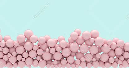 Pink balls falling and gathering at the bottom of the frame