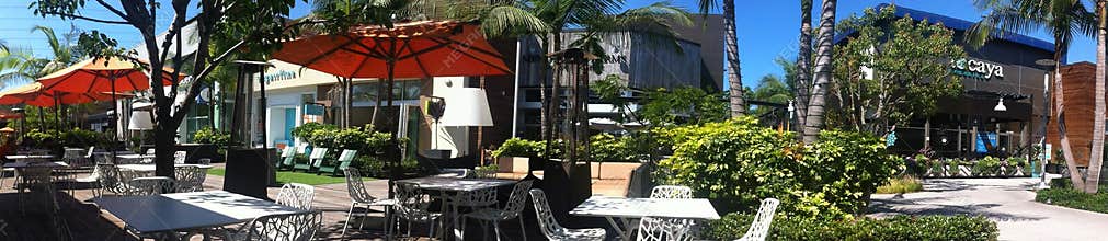 Panorama of The Point open air shopping center in Manhattan Beach, California