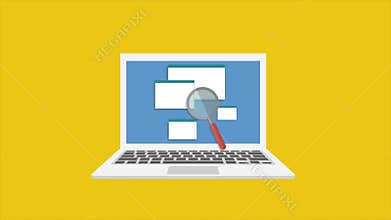 Document inspection. Online digital document inspection or assessment evaluation on laptop computer, contract review