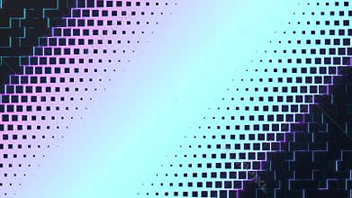 Abstract backround. Black cubes with glowing neon edges. Glowing gradient with copy space. 3d illustration. 4K