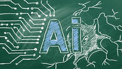 AI. Artificial intelligence. Conceptual illustration.