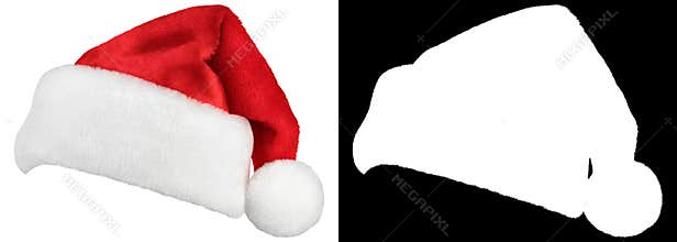 Santa Claus red cap isolated on white