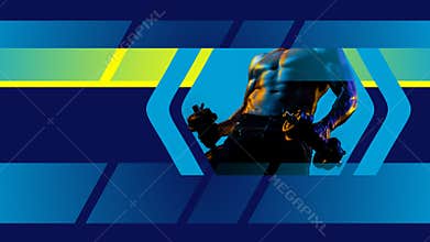 Templates for web site, flyer or header cover. Mock up sport poster. Fit, fitness brochure design. Gym instructor