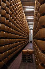 Parmigiano Reggiano cheese factory in Italy