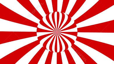 Red and white monochrome optical illusion with geometric pattern, surreal hypnotic seamless looping motion background