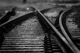 Railway in black and white