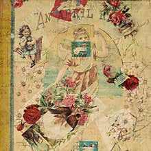 Antique vintage floral scrap collage