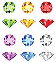 Gemstones - diamond cut vector