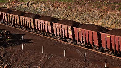 Iron ore train in Port of Dampier Western Australia