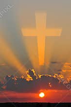 Cross on sky