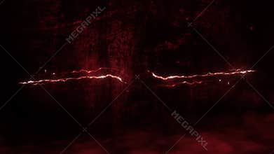 Red Glowing Lightning Thunderbolt Intro Logo Motion Background
