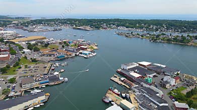 Gloucester city aerial view, Massachusetts MA, USA