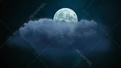 Video animation weather forecast moon with cloud and glows